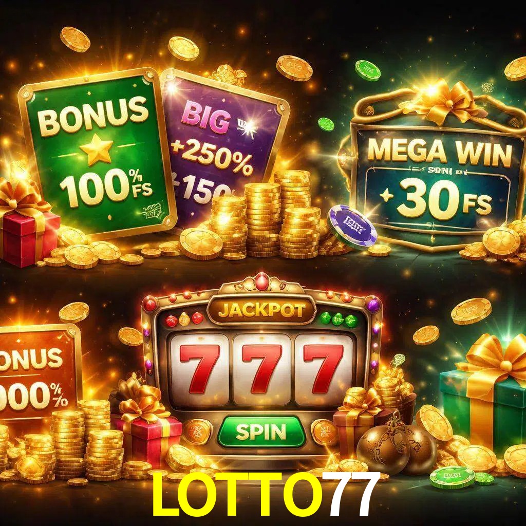 Tipos de bonos LOTTO77 incluyendo recompensas de bienvenida y promociones continuas
