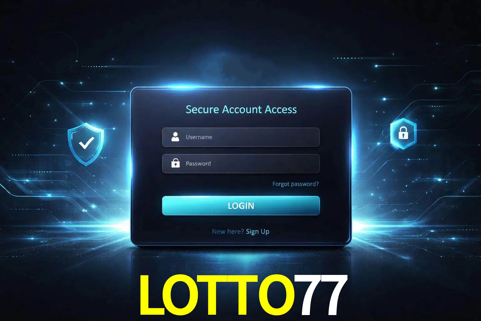 Pantalla de inicio de sesión de cuenta LOTTO77 para usuarios en México